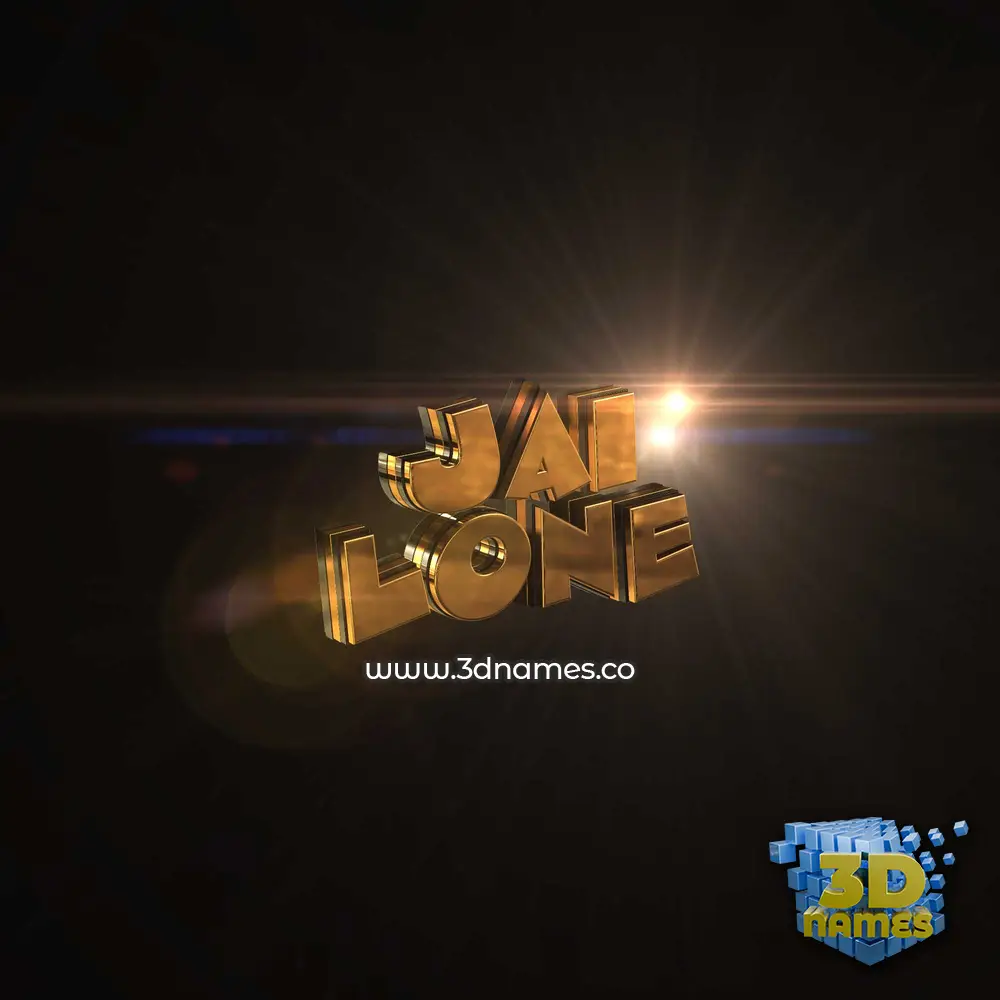 jai lone in Golden Sparkle style - 3D name wallpaper