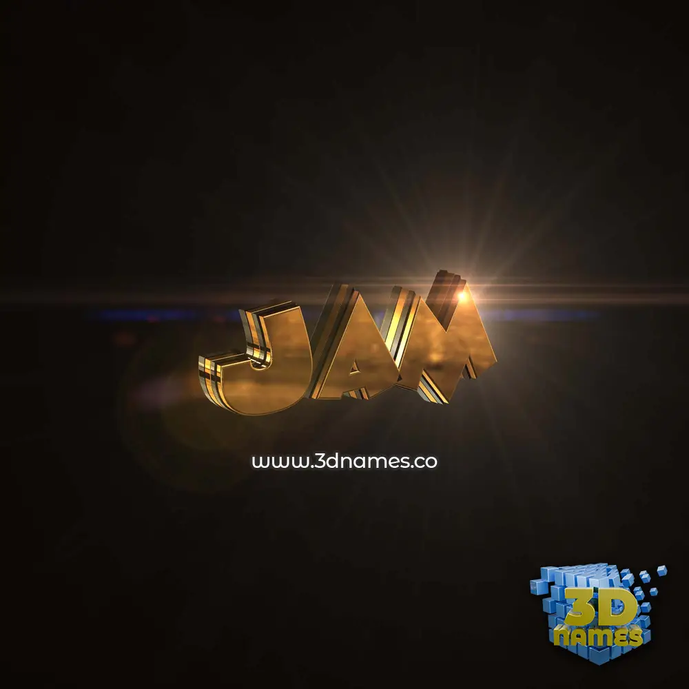 jam in Golden Sparkle style - 3D name wallpaper