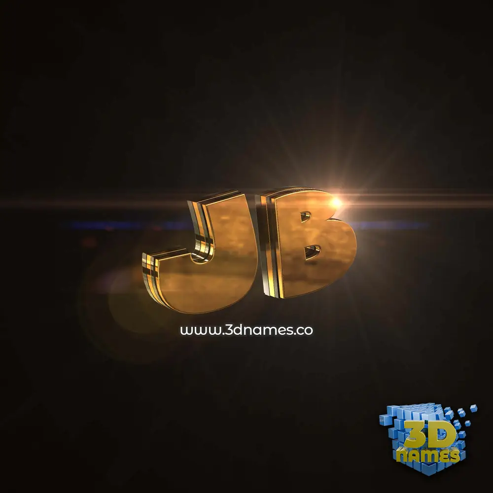 jb in Golden Sparkle style - 3D name wallpaper