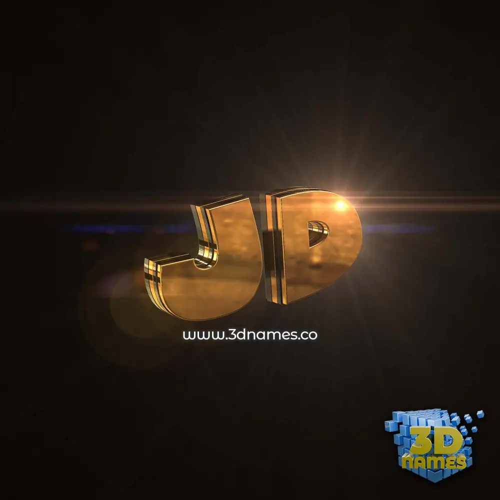 jd in Golden Sparkle style - 3D name wallpaper