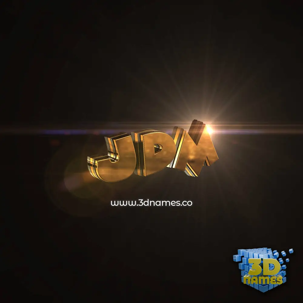 jdm in Golden Sparkle style - 3D name wallpaper