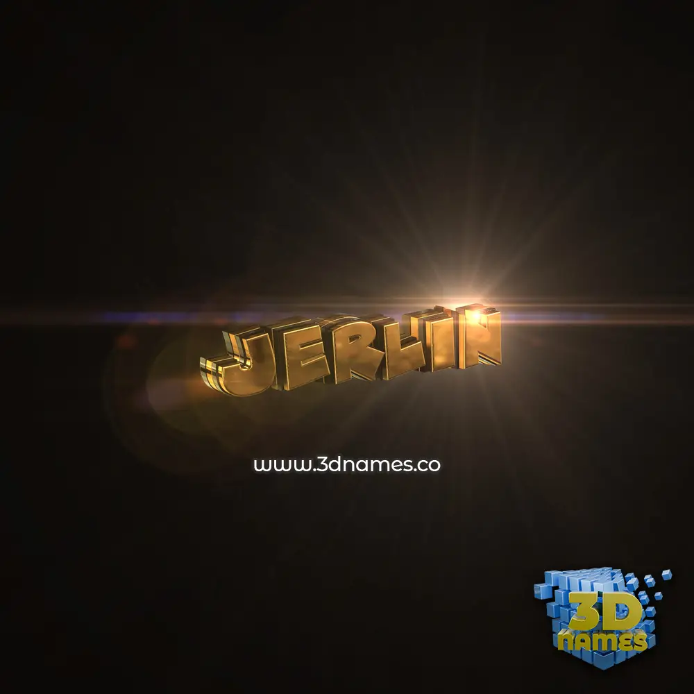 jerlin in Golden Sparkle style - 3D name wallpaper