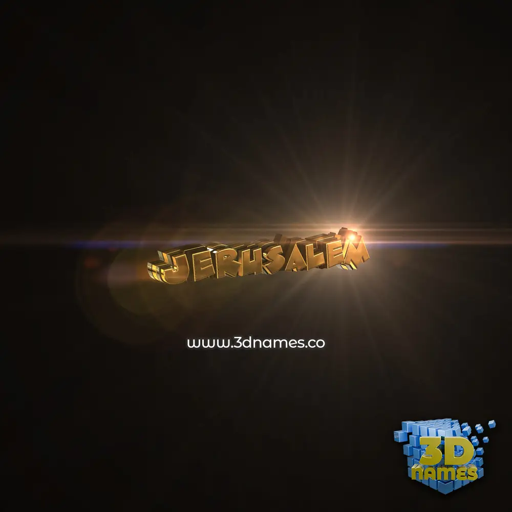 jerusalem in Golden Sparkle style - 3D name wallpaper