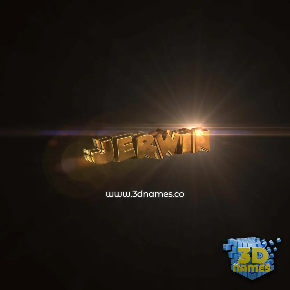 jerwin in Golden Sparkle style - 3D name wallpaper