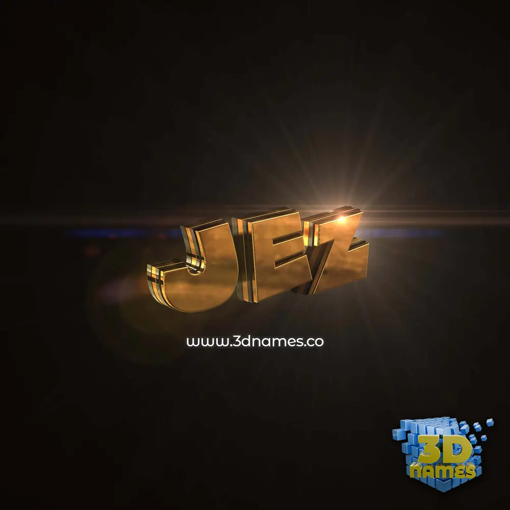 jez in Golden Sparkle style - 3D name wallpaper