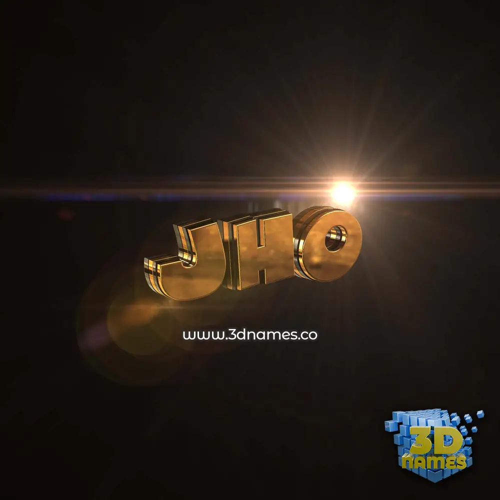jho in Golden Sparkle style - 3D name wallpaper