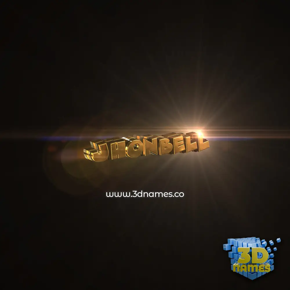 jhonbell in Golden Sparkle style - 3D name wallpaper