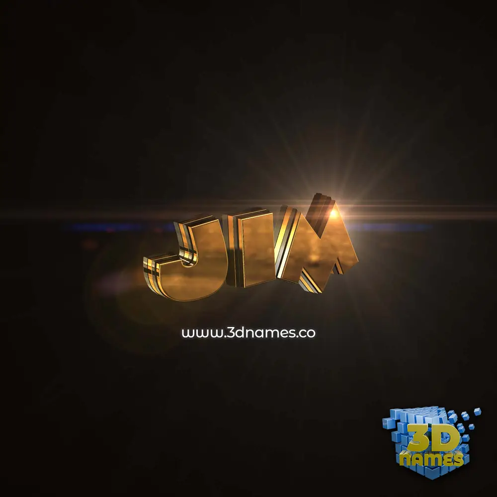 jim in Golden Sparkle style - 3D name wallpaper