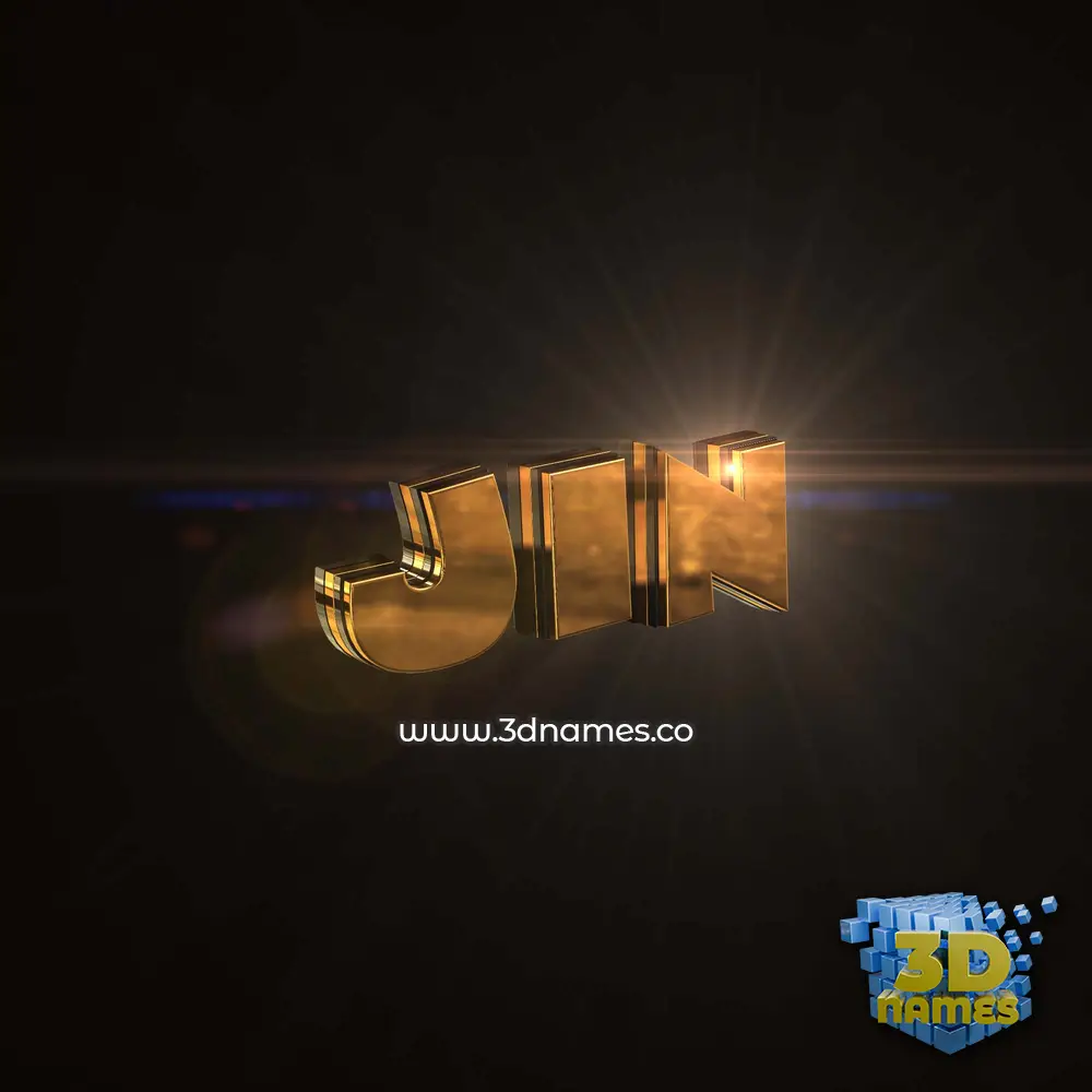 jin in Golden Sparkle style - 3D name wallpaper