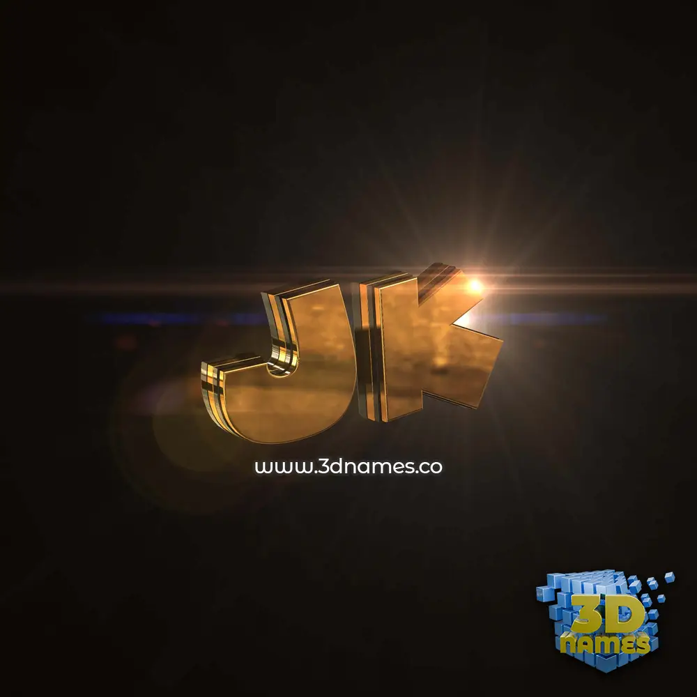 jk in Golden Sparkle style - 3D name wallpaper