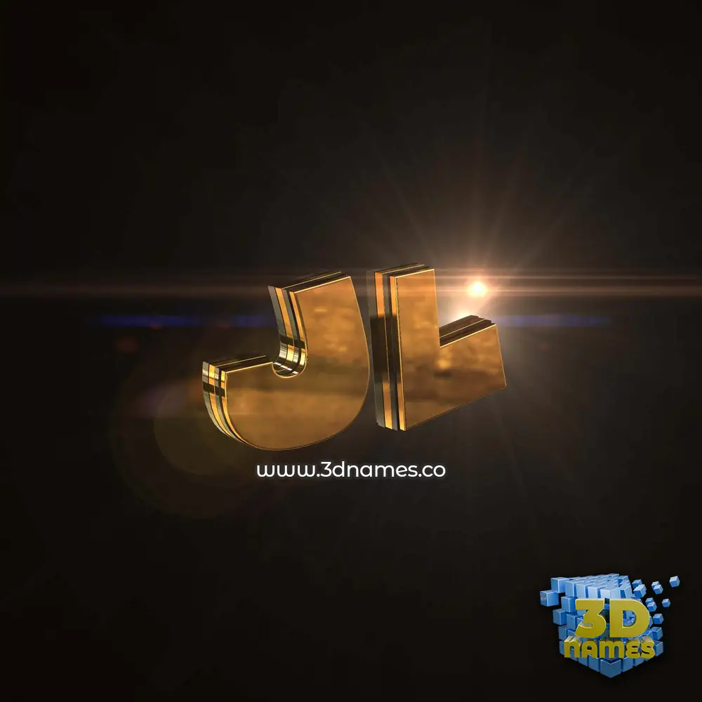 jl in Golden Sparkle style - 3D name wallpaper