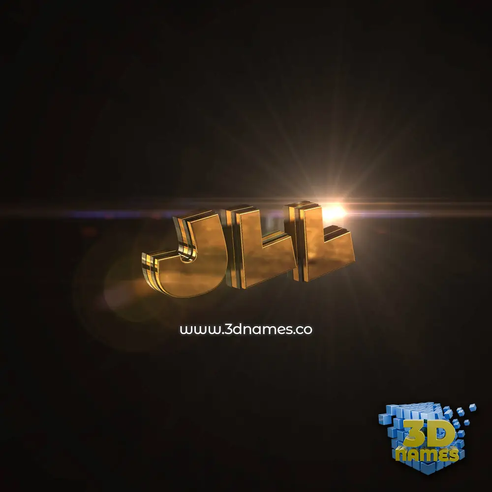 jll in Golden Sparkle style - 3D name wallpaper
