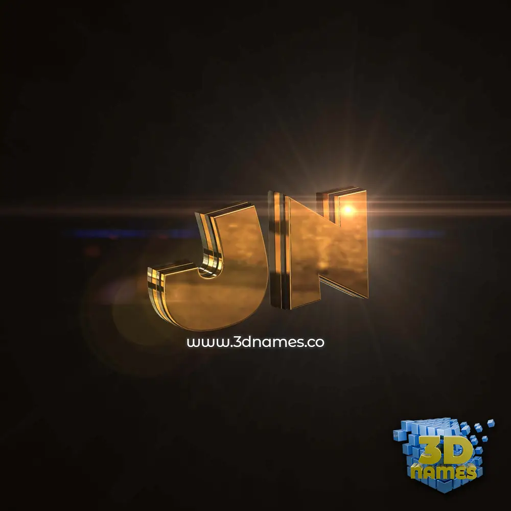 jn in Golden Sparkle style - 3D name wallpaper