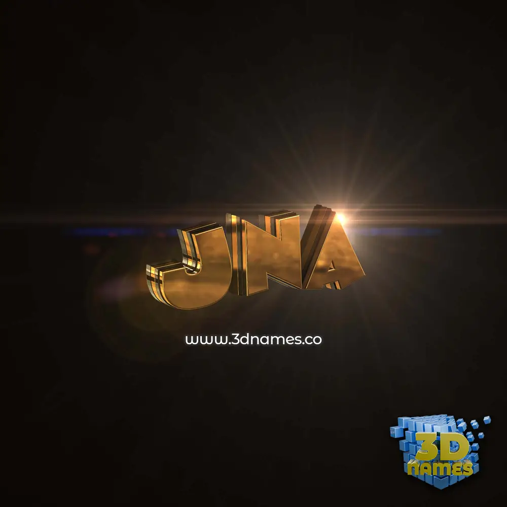 jna in Golden Sparkle style - 3D name wallpaper