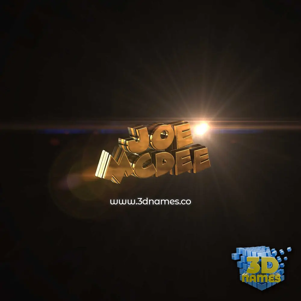 joe mcdee in Golden Sparkle style - 3D name wallpaper