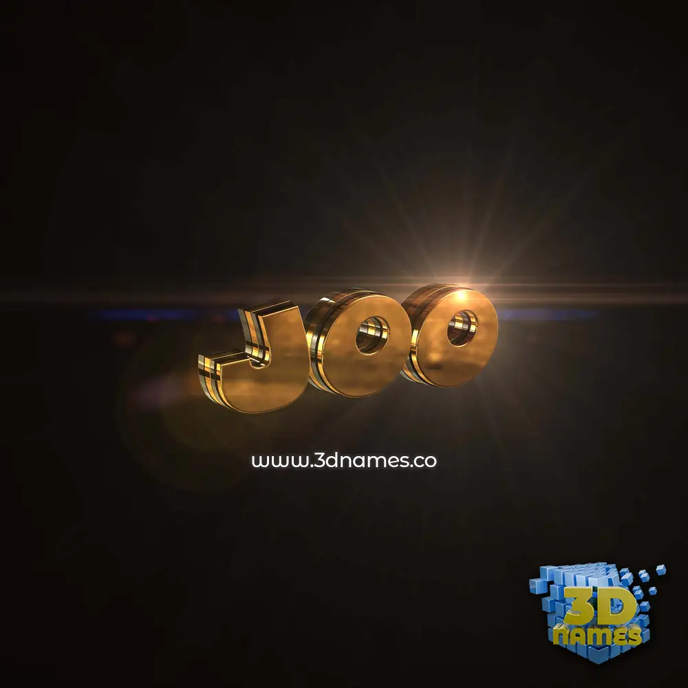 joo in Golden Sparkle style - 3D name wallpaper