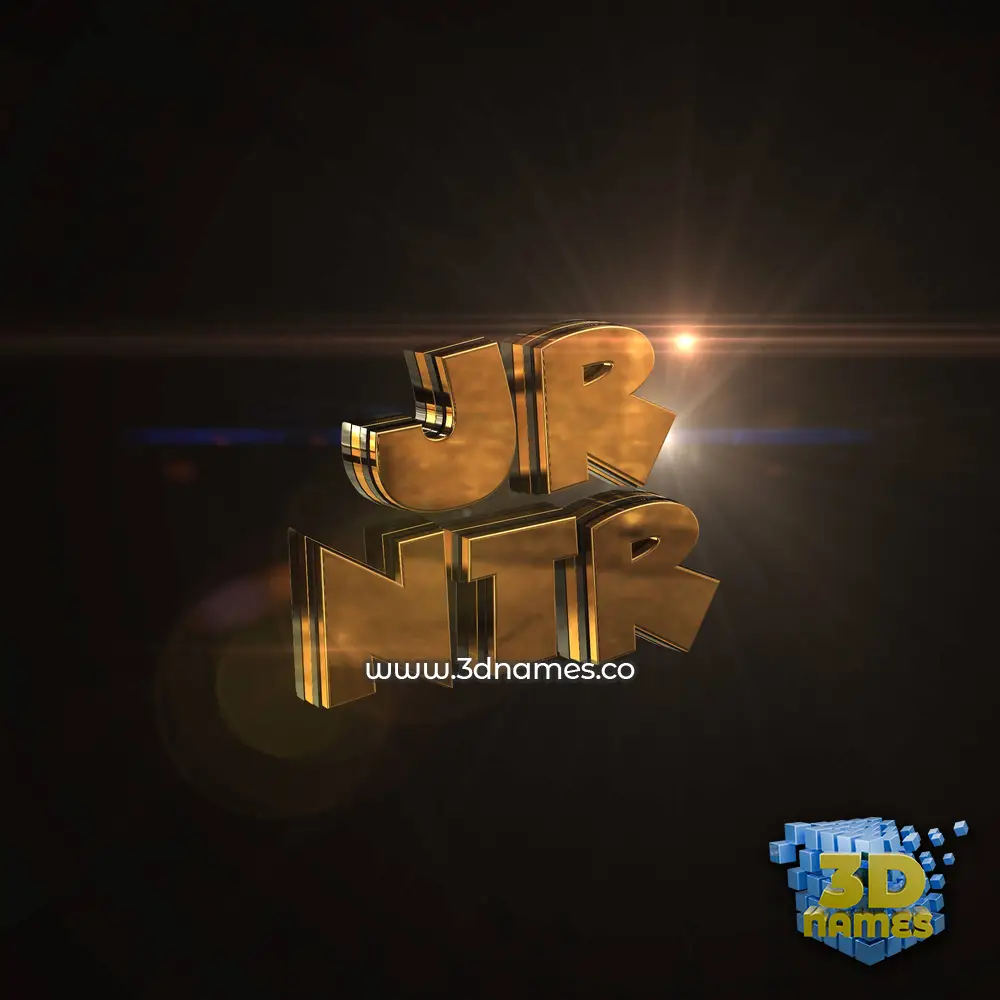 jr ntr in Golden Sparkle style - 3D name wallpaper