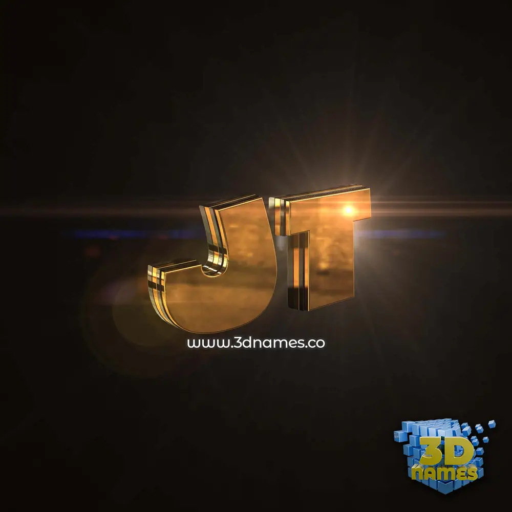 jt in Golden Sparkle style - 3D name wallpaper