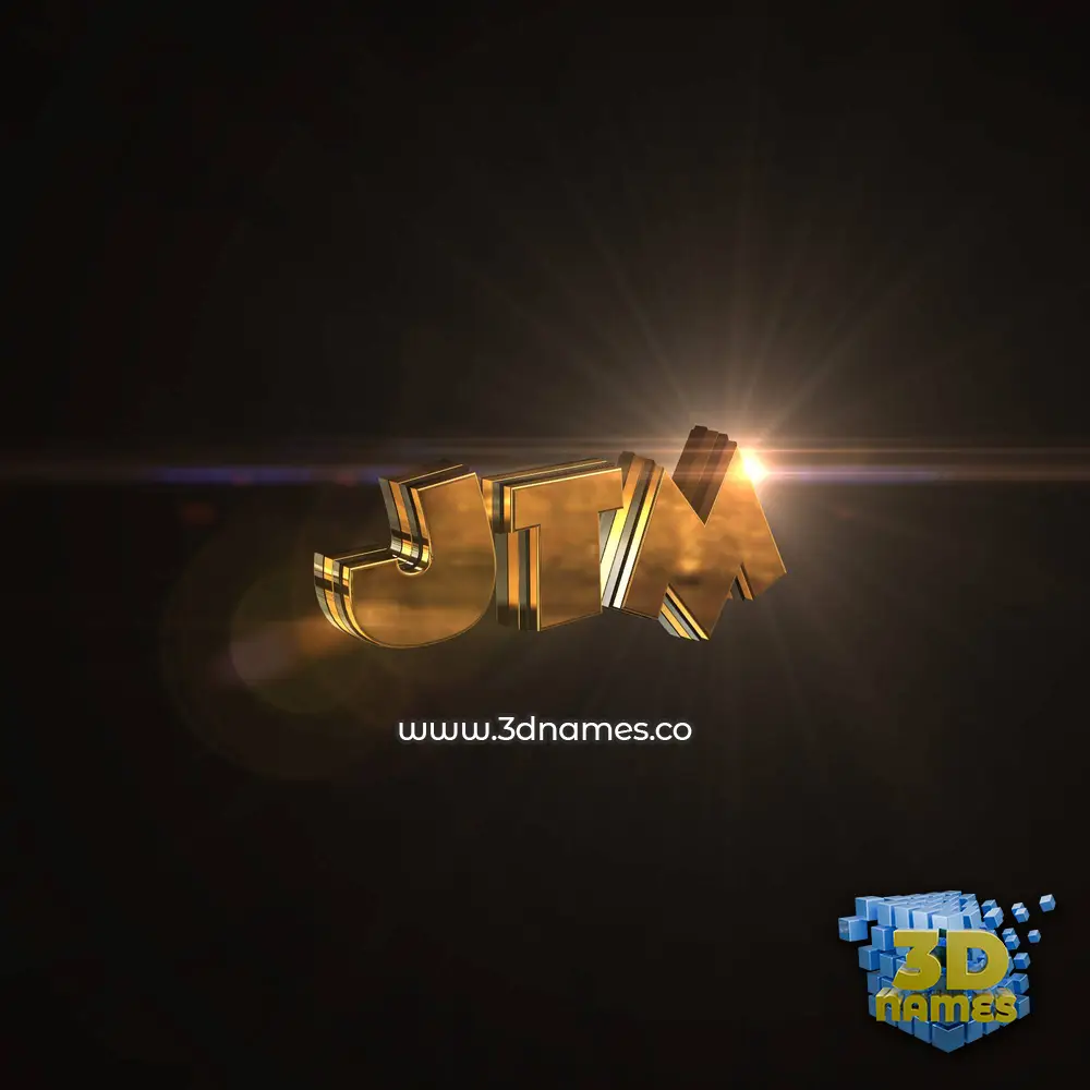 jtm in Golden Sparkle style - 3D name wallpaper