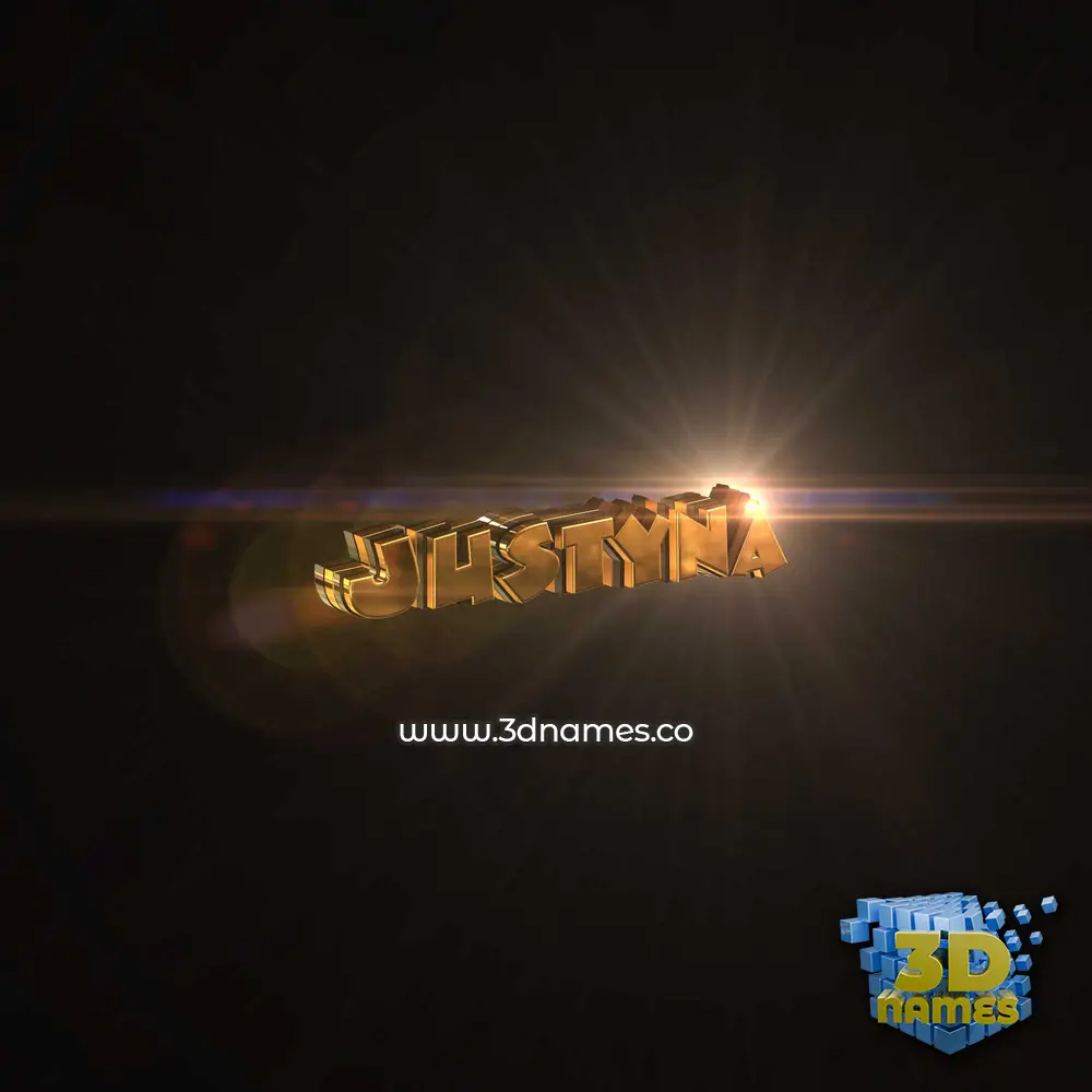 justyna in Golden Sparkle style - 3D name wallpaper