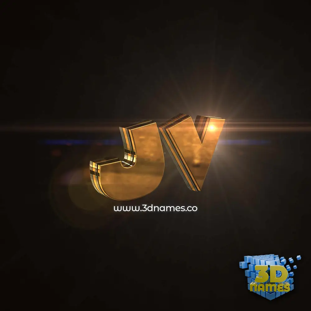 jv in Golden Sparkle style - 3D name wallpaper