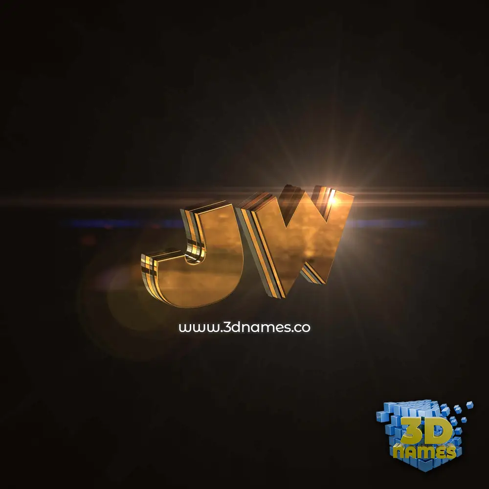jw in Golden Sparkle style - 3D name wallpaper