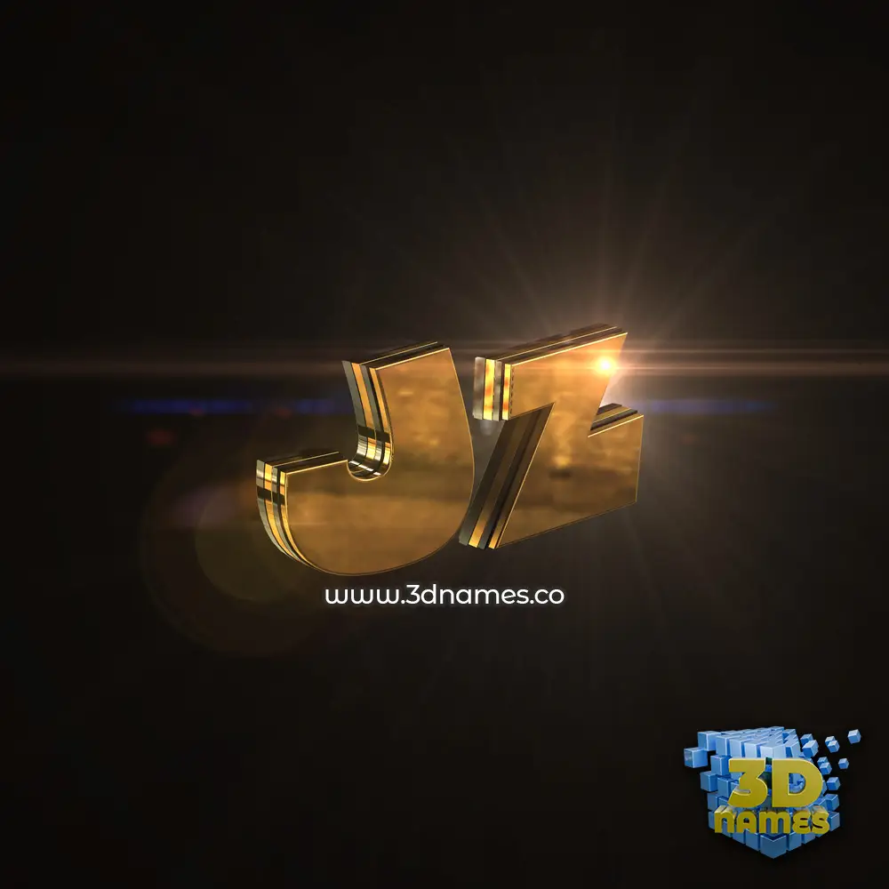 jz in Golden Sparkle style - 3D name wallpaper
