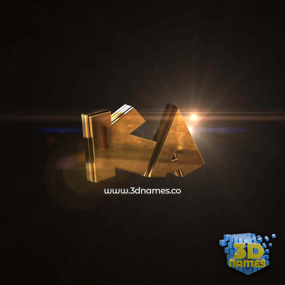 ka in Golden Sparkle style - 3D name wallpaper