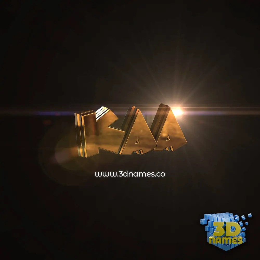 kaa in Golden Sparkle style - 3D name wallpaper
