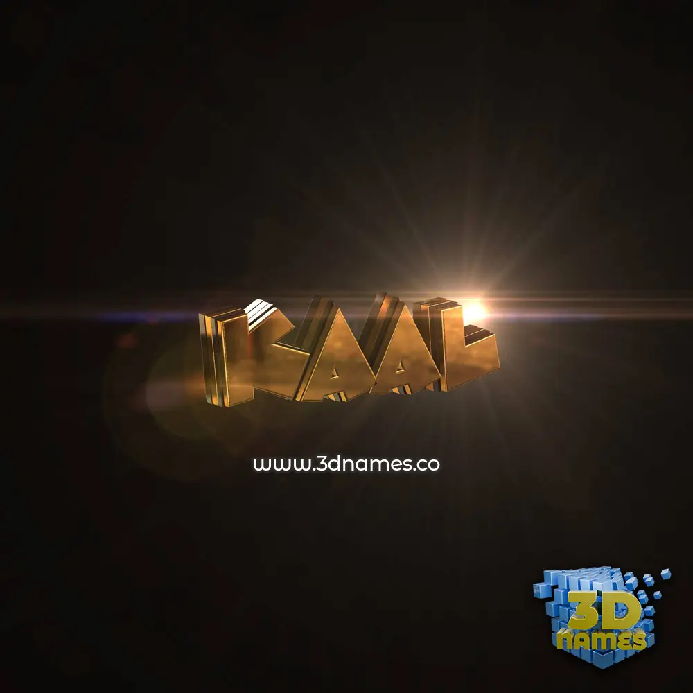 kaal in Golden Sparkle style - 3D name wallpaper