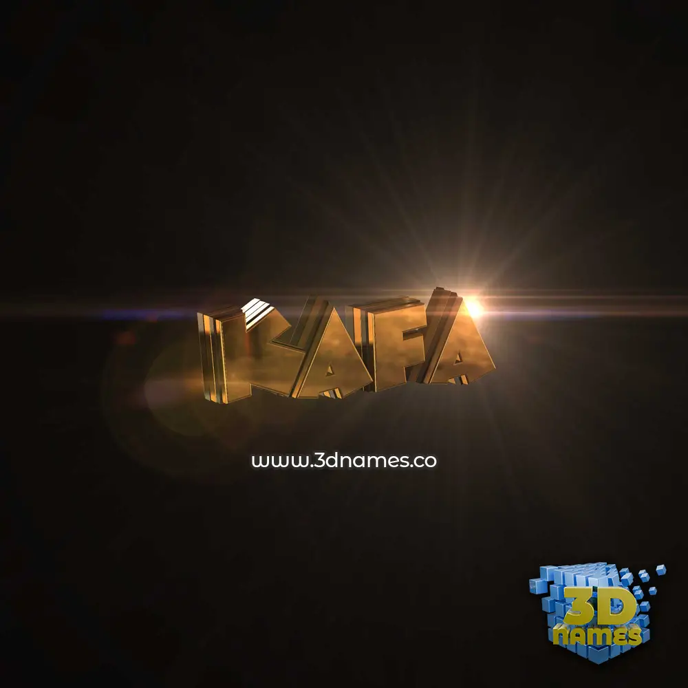 kafa in Golden Sparkle style - 3D name wallpaper