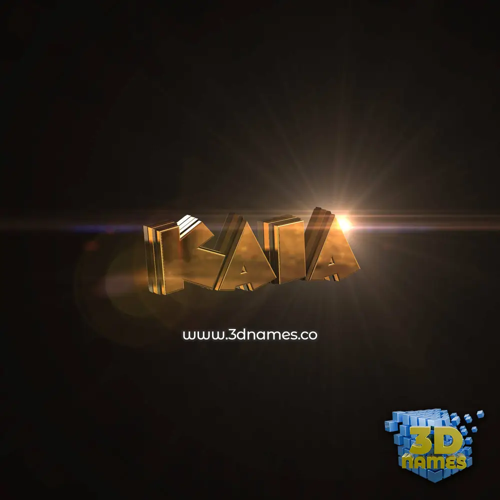 kaia in Golden Sparkle style - 3D name wallpaper