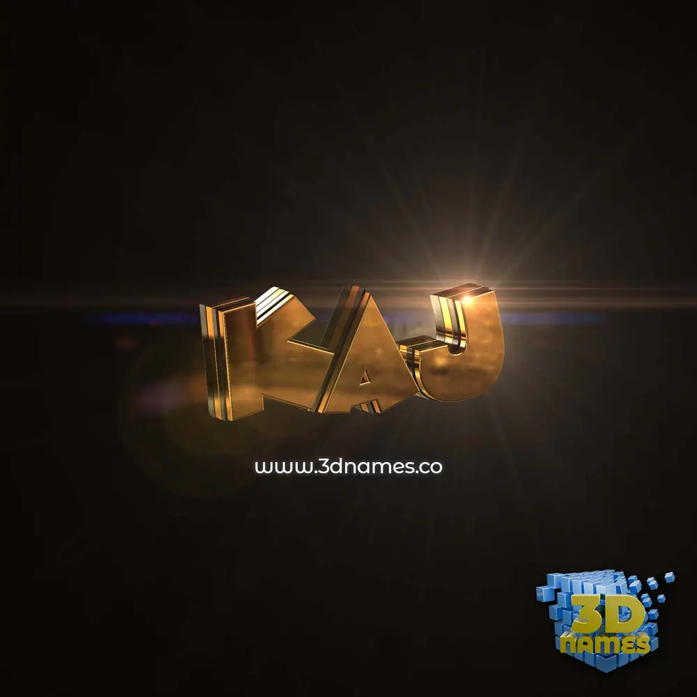 kaj in Golden Sparkle style - 3D name wallpaper