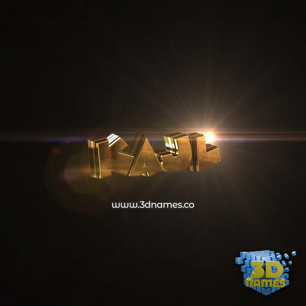 kajl in Golden Sparkle style - 3D name wallpaper