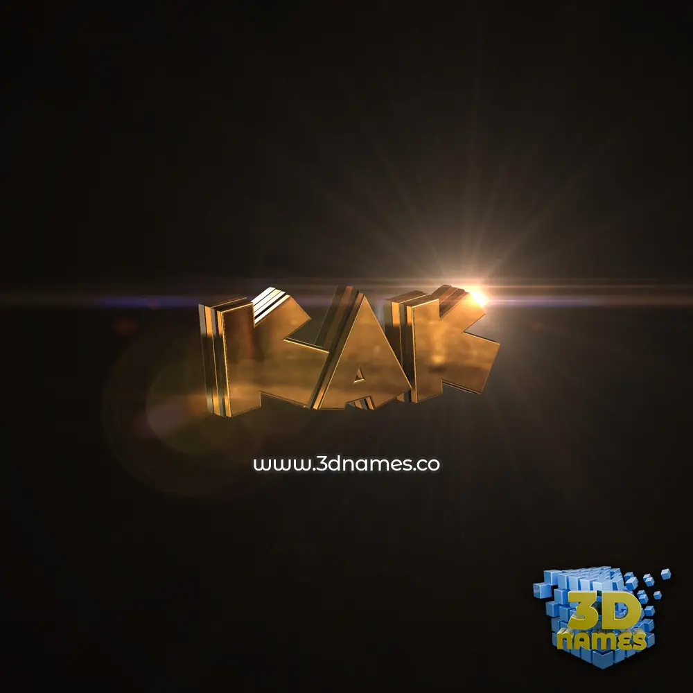 kak in Golden Sparkle style - 3D name wallpaper