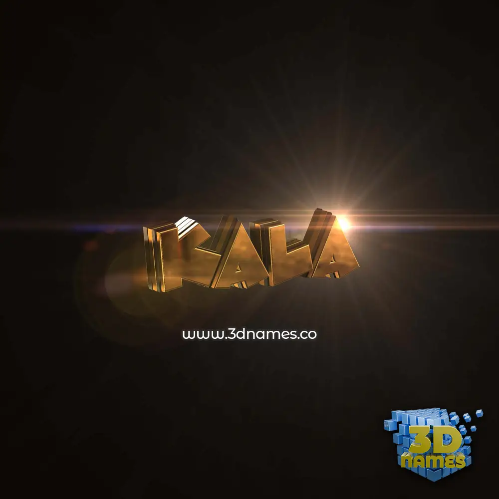 kala in Golden Sparkle style - 3D name wallpaper