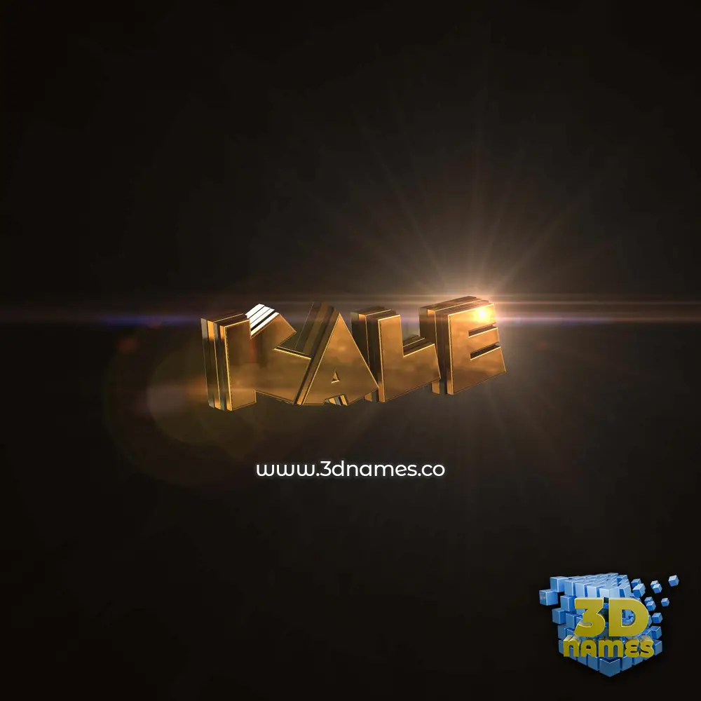 kale in Golden Sparkle style - 3D name wallpaper