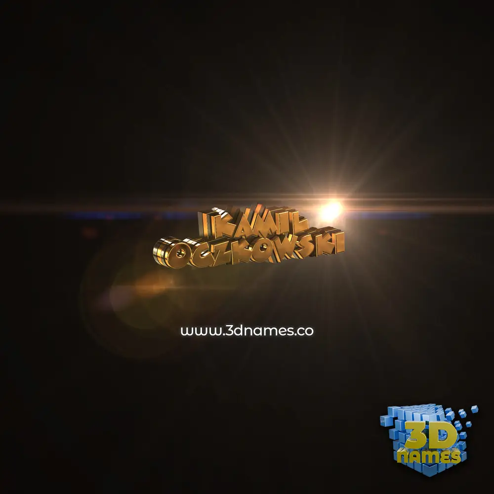 kamil oczkowski in Golden Sparkle style - 3D name wallpaper