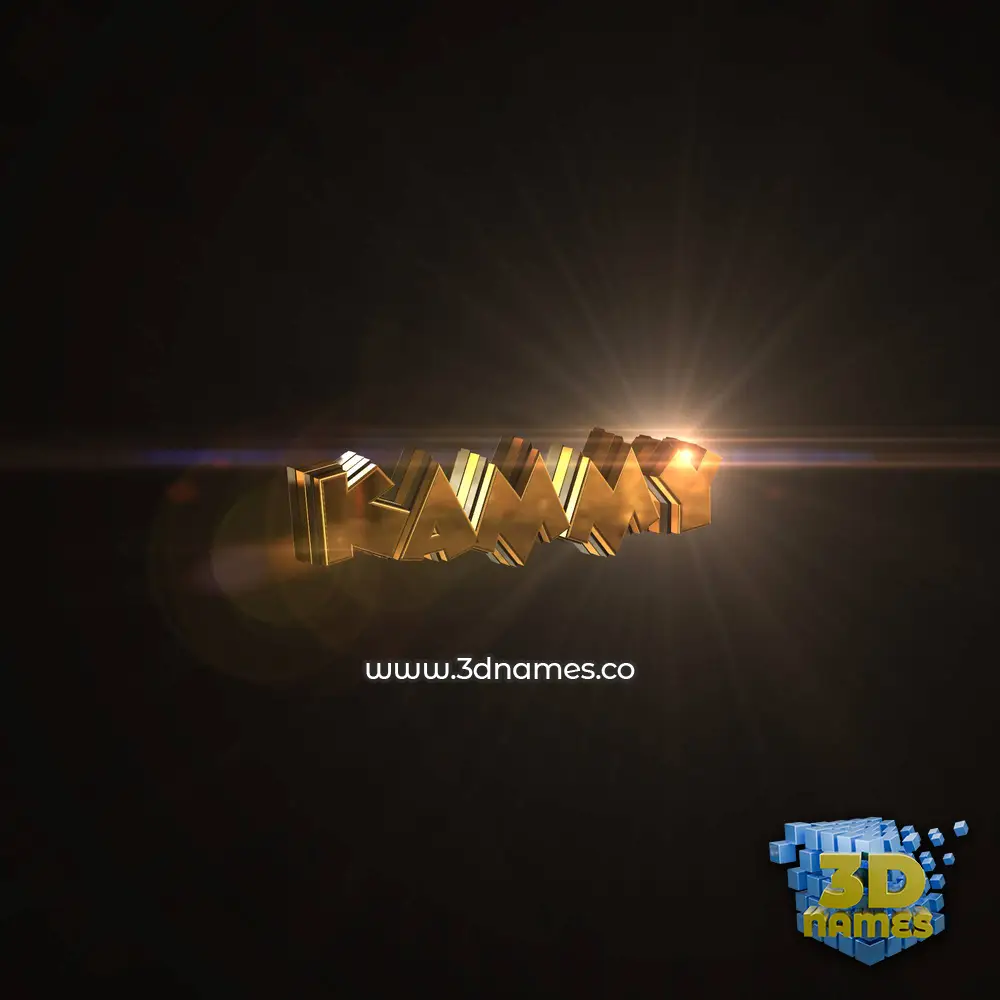 kammy in Golden Sparkle style - 3D name wallpaper