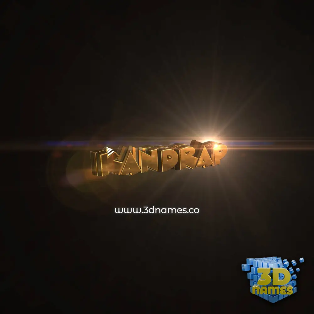 kandrap in Golden Sparkle style - 3D name wallpaper