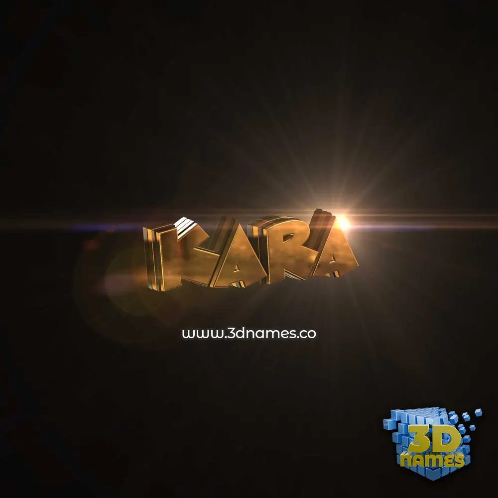 kara in Golden Sparkle style - 3D name wallpaper