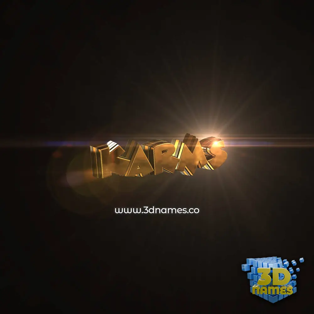 karms in Golden Sparkle style - 3D name wallpaper
