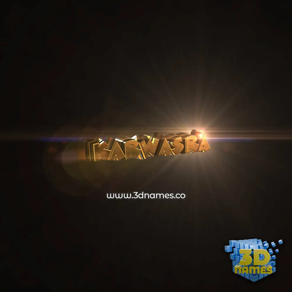 karwasra in Golden Sparkle style - 3D name wallpaper