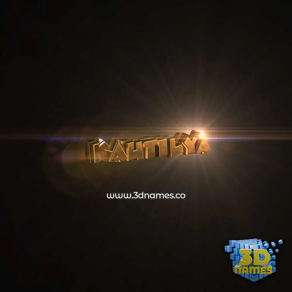 kautilya in Golden Sparkle style - 3D name wallpaper