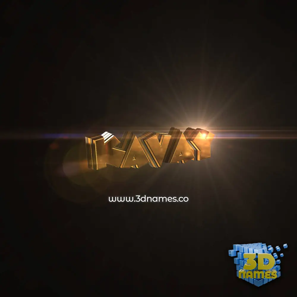 kavay in Golden Sparkle style - 3D name wallpaper