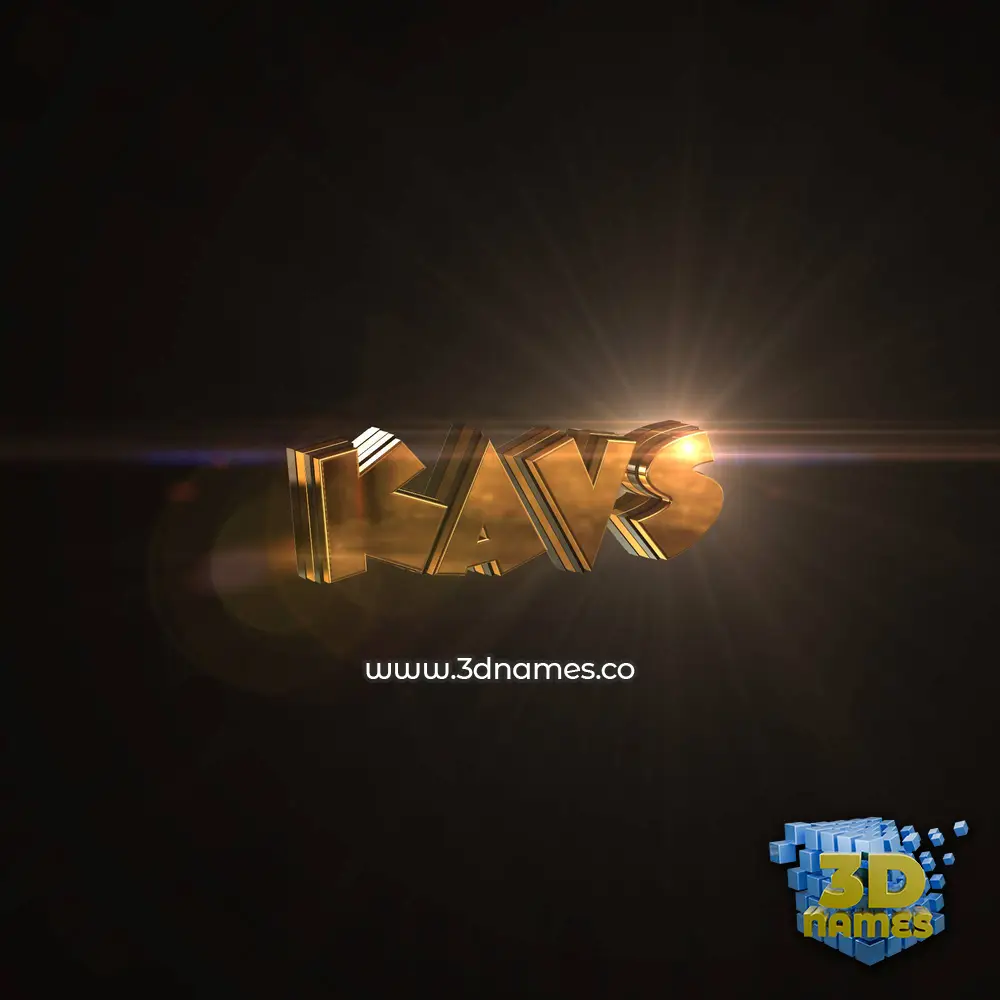 kavs in Golden Sparkle style - 3D name wallpaper