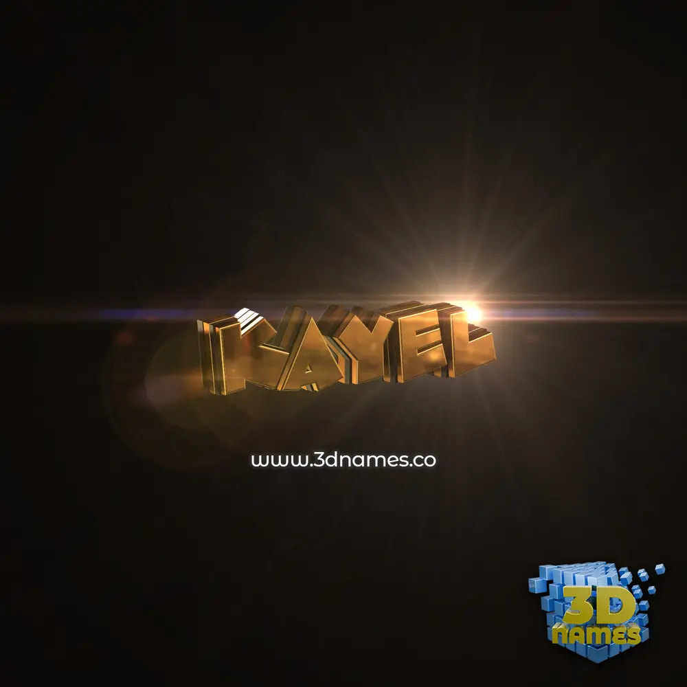 kayel in Golden Sparkle style - 3D name wallpaper