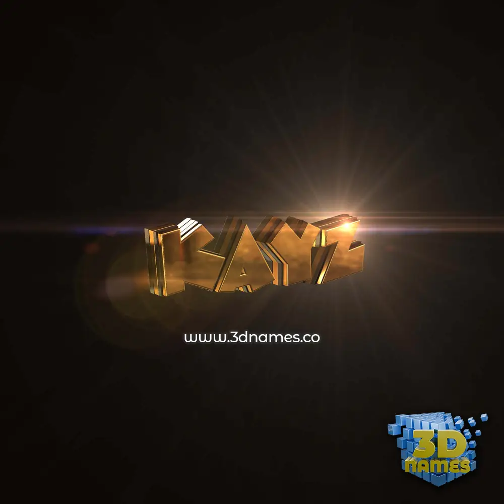 kayz in Golden Sparkle style - 3D name wallpaper