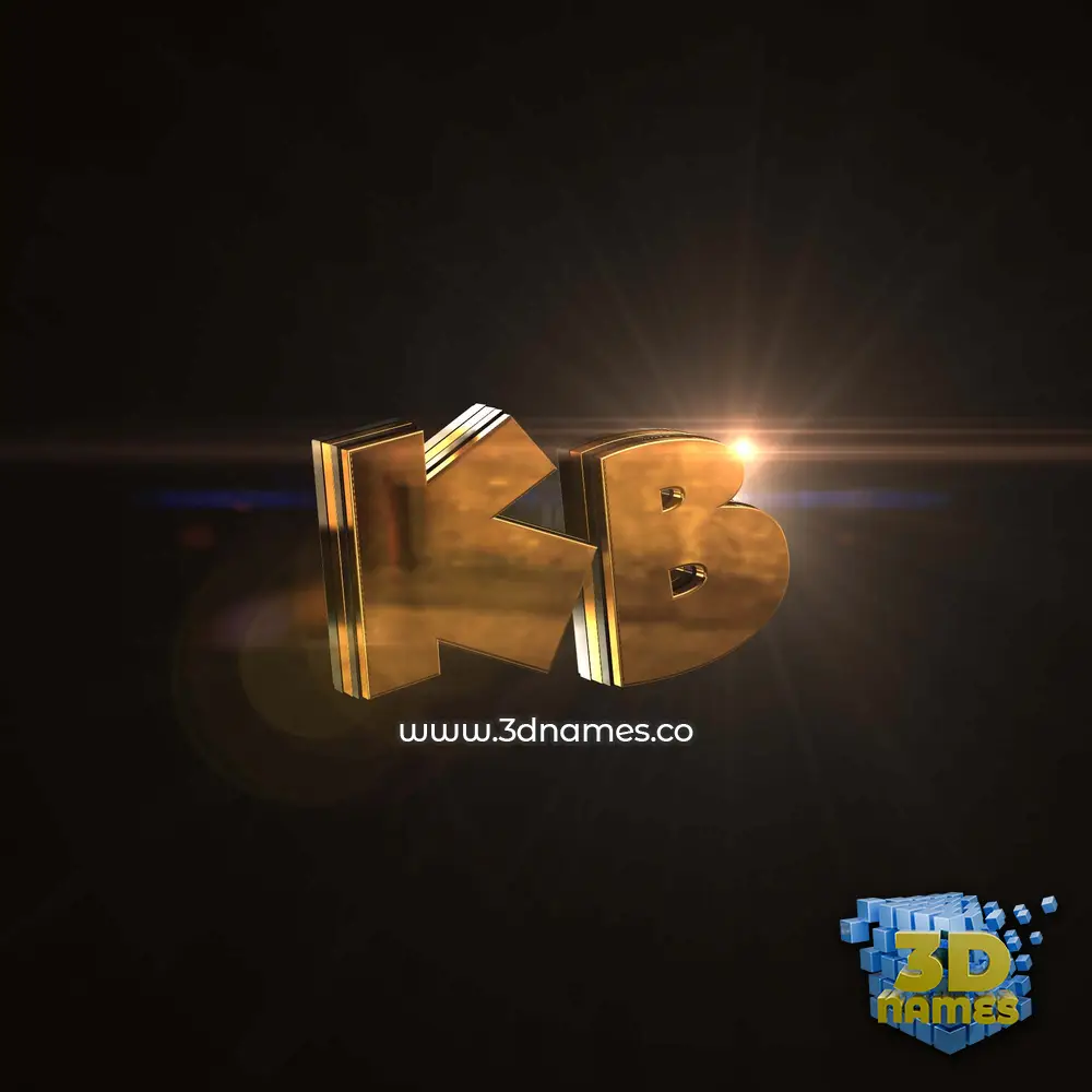 kb in Golden Sparkle style - 3D name wallpaper