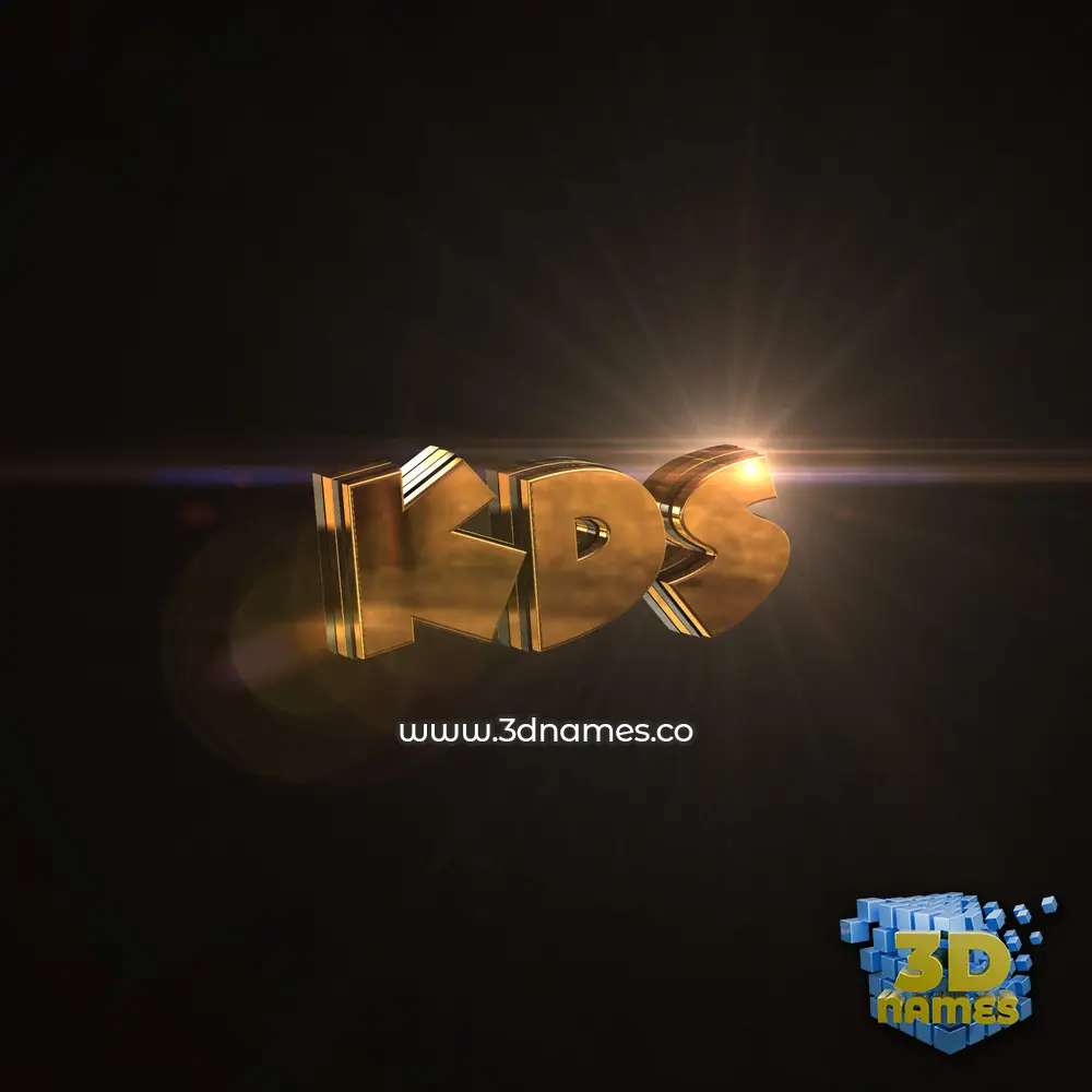 kds in Golden Sparkle style - 3D name wallpaper